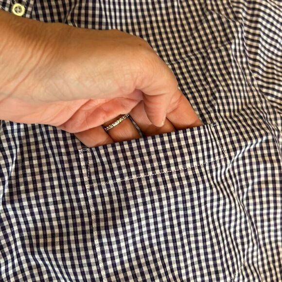 Forsyth co men's checkered plaid gingham long sleeve button-down shirt size M - Picture 4 of 6